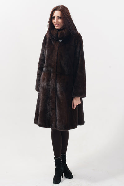 Brown mink fur coat Yumanita