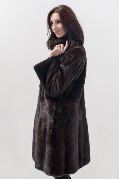 Brown mink fur coat Yumanita