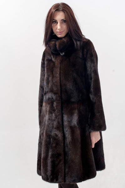 Brown mink fur coat Yumanita