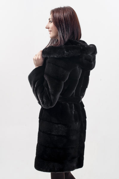 Black mink fur coat Tala