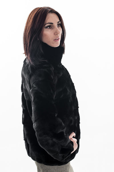 Black mink fur coat Juno