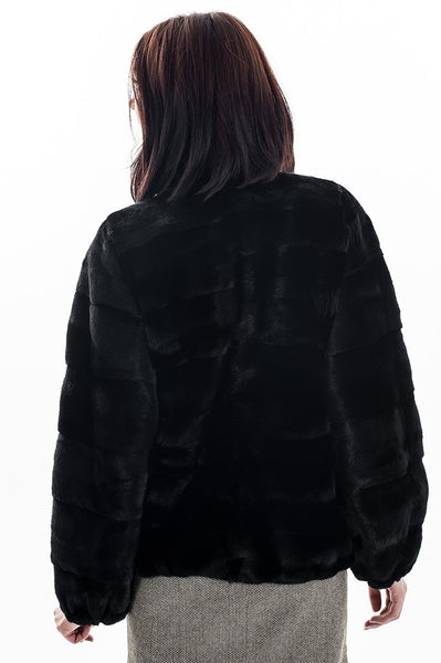 Black mink fur coat Juno