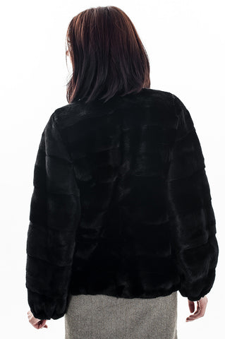 Black mink fur coat Juno