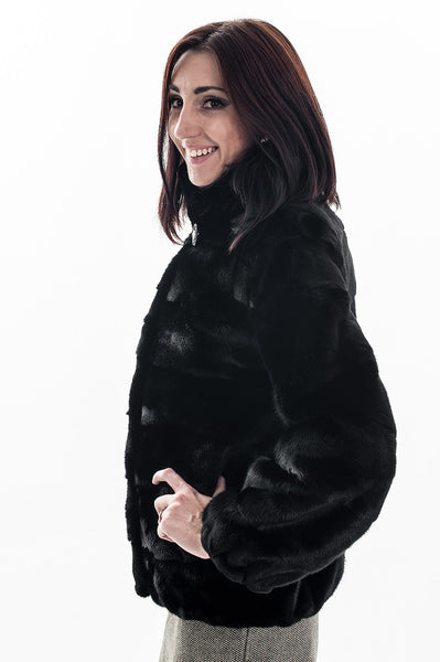 Black mink fur coat Juno