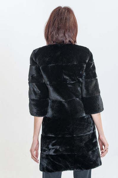 Black mouton fox vest  Eiva