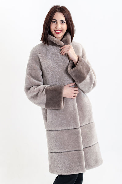 Beige mouton fur coat Linda