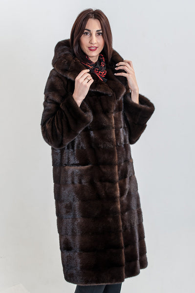 Brown mink fur coat Caesar