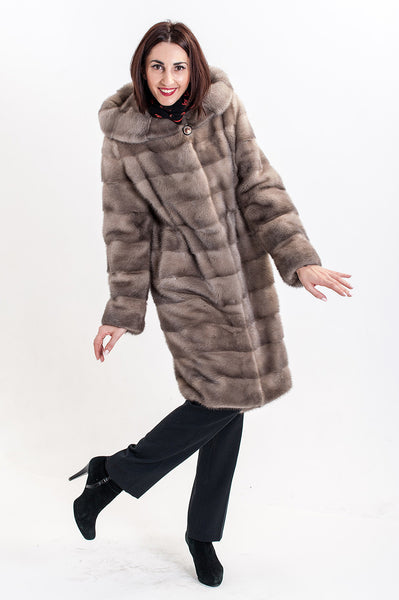 Grey mink fur coat Lorrine