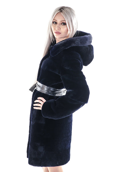 Violet mouton fur coat Love