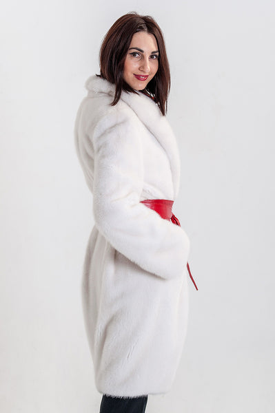 White mink fur coat Paris