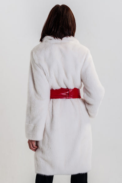 White mink fur coat Paris