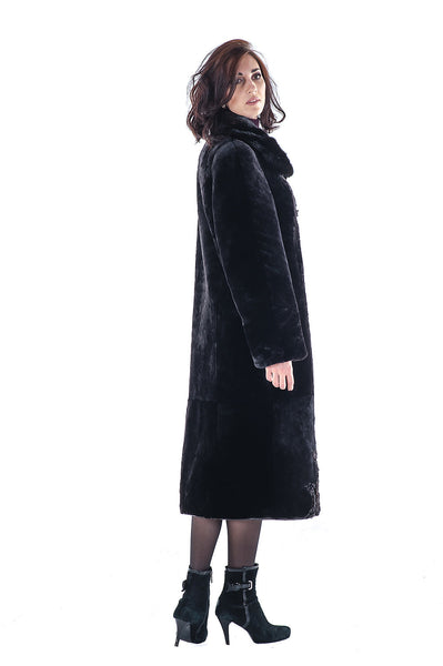 Brown mouton fur coat Galina