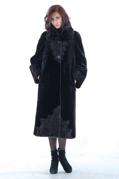 Brown mouton fur coat Galina