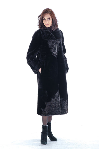 Brown mouton fur coat Galina