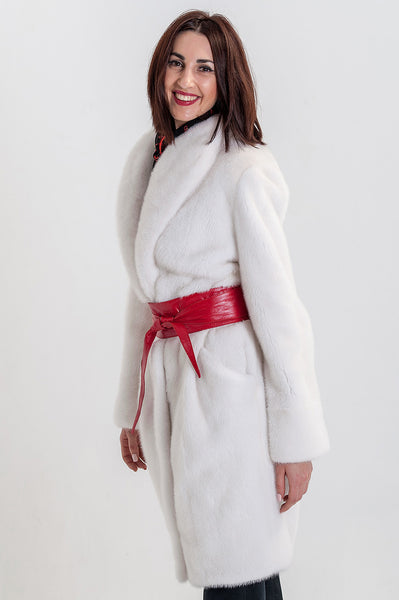 White mink fur coat Paris