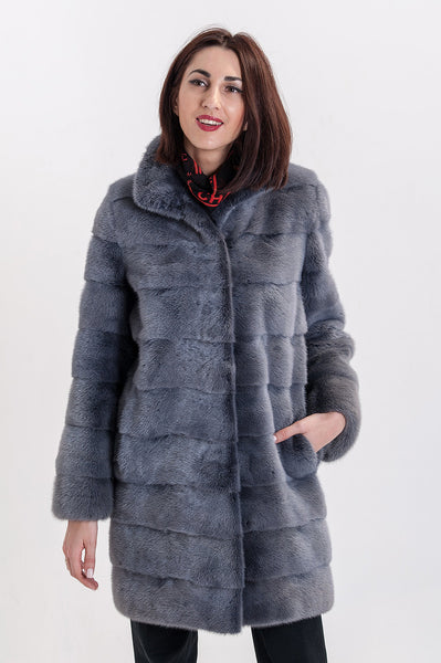 Graphite scandinavian mink fur coat Pamela