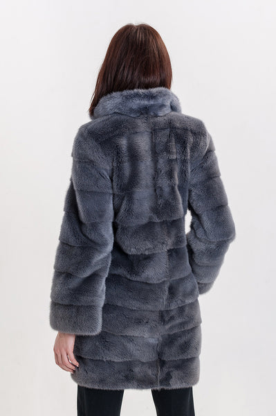 Graphite scandinavian mink fur coat Pamela