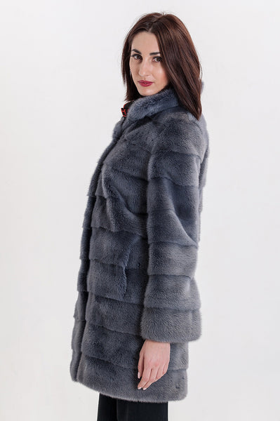 Graphite scandinavian mink fur coat Pamela