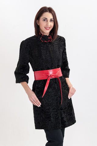 Black karakul fur coat Monifa