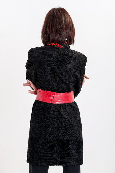 Black karakul fur coat Monifa