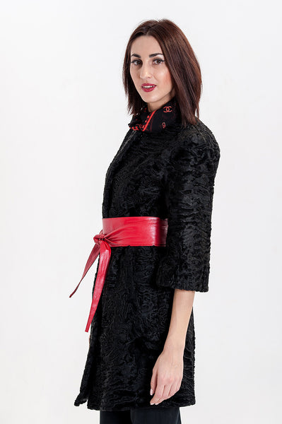 Black karakul fur coat Monifa