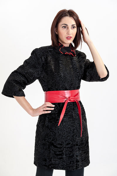 Black karakul fur coat Monifa