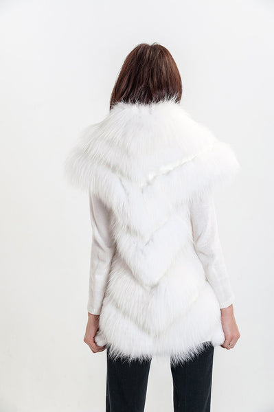 White silver fox vest  Zara