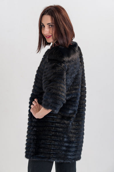 Black mink fur coat Cassandra