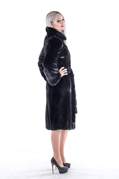 Black mink fur coat Cyrus