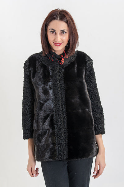 Black karakul fur coat Marissa