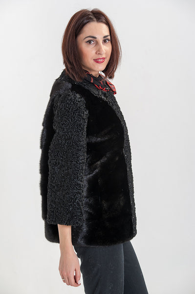 Black karakul fur coat Marissa