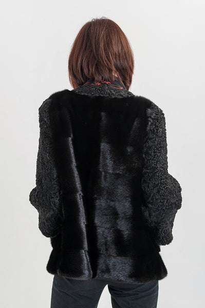 Black karakul fur coat Marissa