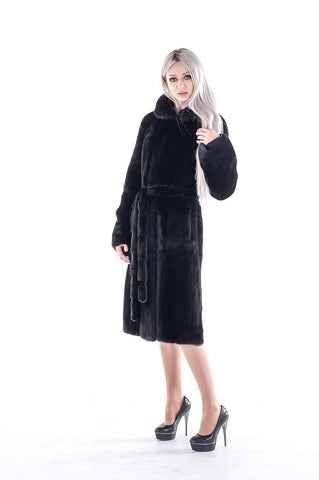 Black mink fur coat Cyrus