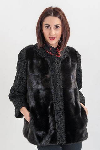 Black karakul fur coat Marissa