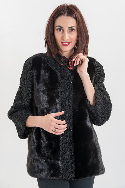 Black karakul fur coat Marissa