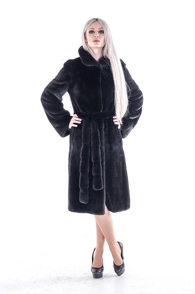 Black mink fur coat Cyrus