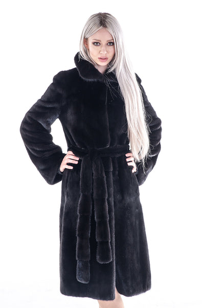 Black mink fur coat Cyrus