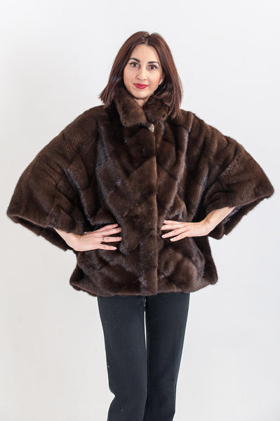 Brown mink fur coat Bellucci