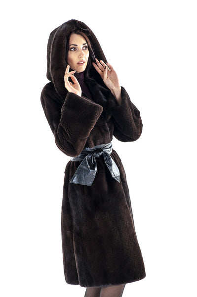 Brown mink fur coat Elizabeth 2