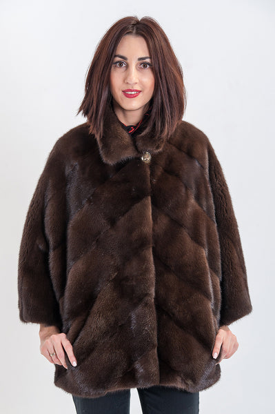 Brown mink fur coat Bellucci