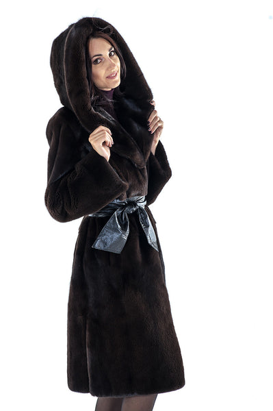 Brown mink fur coat Elizabeth 2