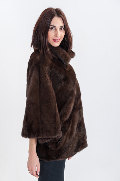 Brown mink fur coat Bellucci