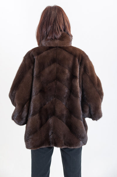 Brown mink fur coat Bellucci