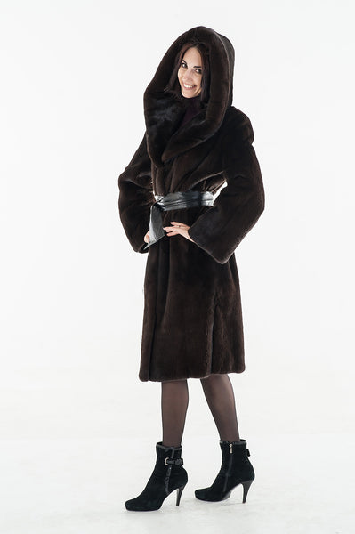 Brown mink fur coat Elizabeth 2