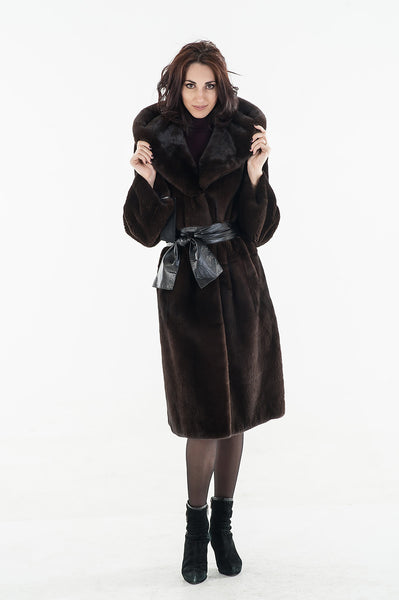 Brown mink fur coat Elizabeth 2