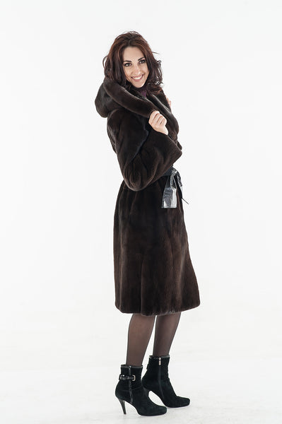 Brown mink fur coat Elizabeth 2