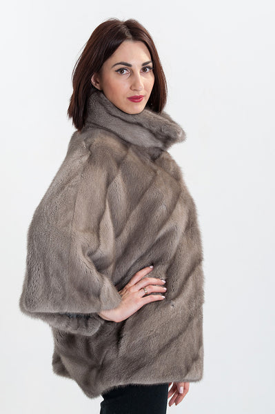 Grey mink fur coat Bellucci