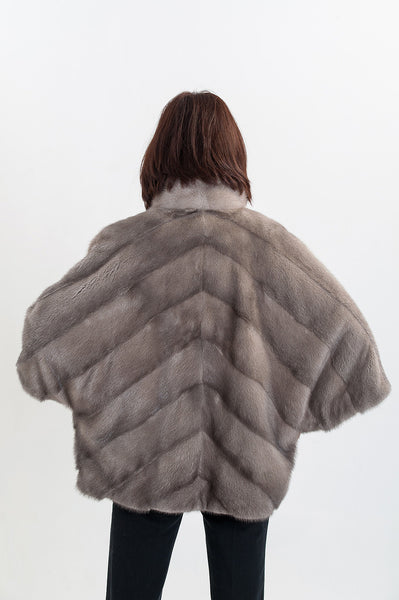 Grey mink fur coat Bellucci