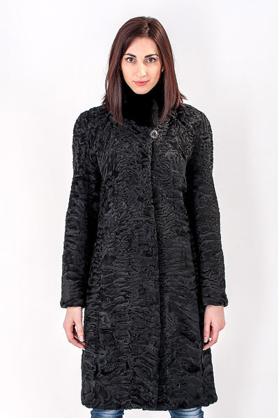 Black karakul fur coat Rosalia