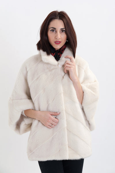 Pearl mink fur coat Bellucci